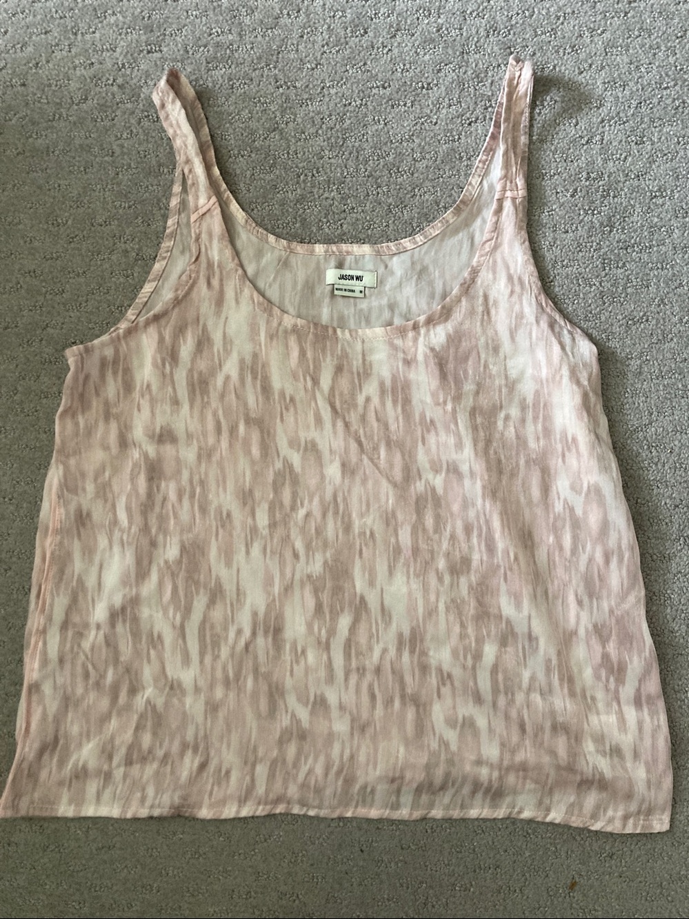JASON WU pink satin boxy tank top, Medium.